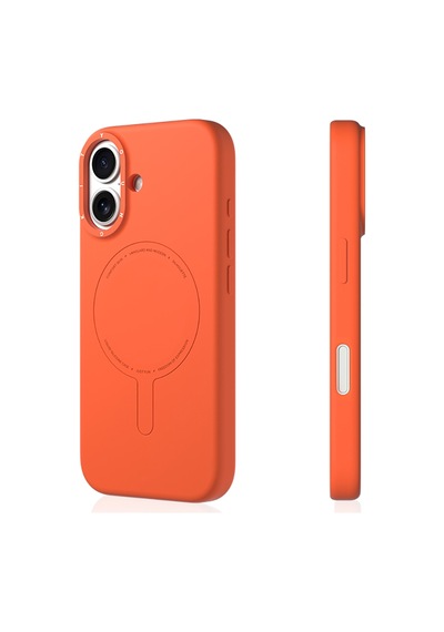 Apple Uyumlu iPhone 17  Kılıf M-safe Şarj Özellikli Youngkit Morandi Serisi Kapak Turuncu Turuncu