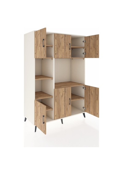 Kronos Dolap 9 Raflı 6 Kapaklı 132x59x195 Aytaşı-çam/çam Aytaşı