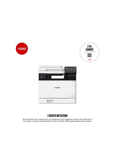 Canon İ-sensys Mf752cdw Laser A4 1200 X 1200 Dpı Dakikada 33 Sayfa Wlan, 5455c012, Beyaz