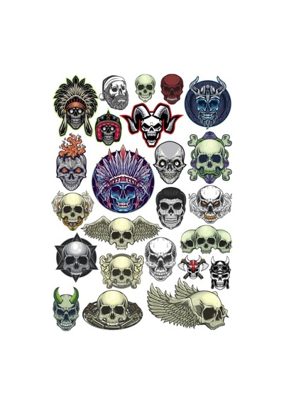 Kurukafalar Sticker Set 25 Parça Telefon, Tablet, Defter, Laptop Sticker