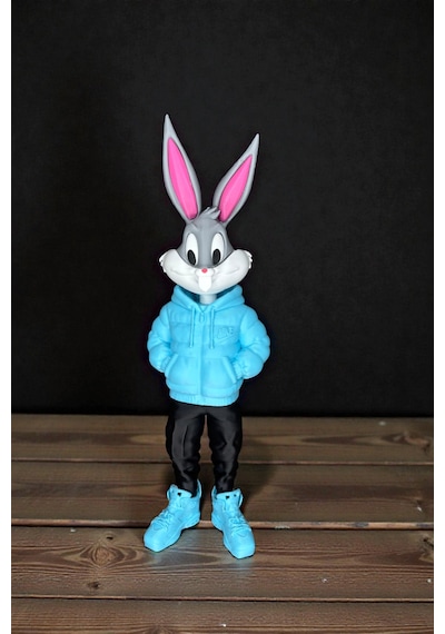25 Cm Büyük Boy 3d Baskı Bugs Bunny Looney Tunes Çizgi Film Figür Bugs Bunny