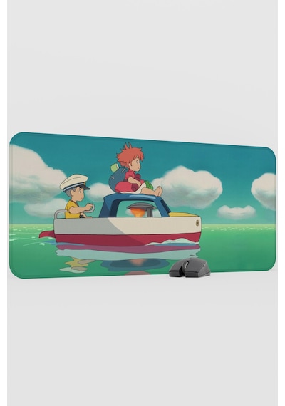 Ponyo Anime V5 - 90x40 Xxl Gaming Kauçuk Kaymaz Taban Mouse Pad Fare Altlığı