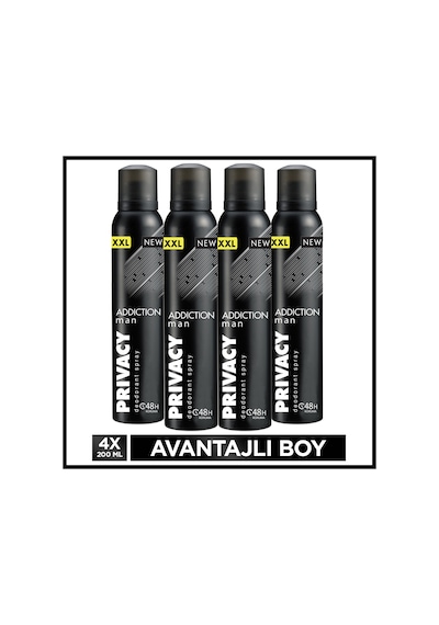 Privacy Addiction Man Deodorant 4x200 Ml