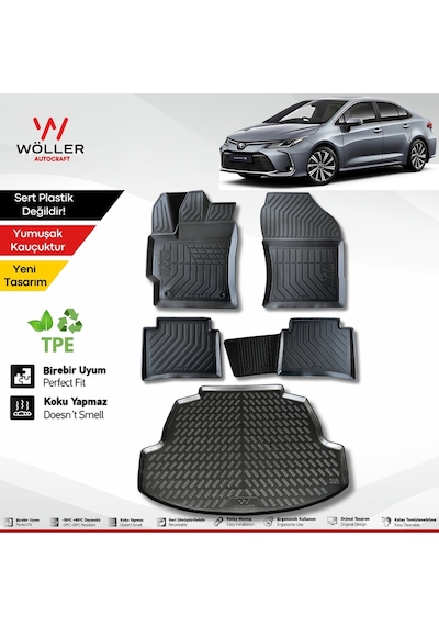 Toyota Corolla Paspas Bagaj Havuzu Set 2019 2025 Arası Uyumlu 3d Ultraflex Set