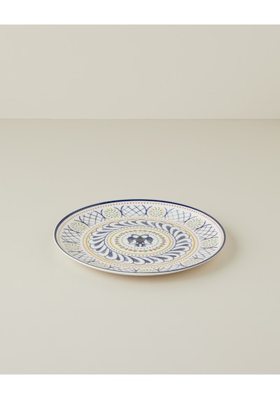English Home Fiesta Talavera Porselen Servis Tabağı 26 Cm Beyaz - Lacivert