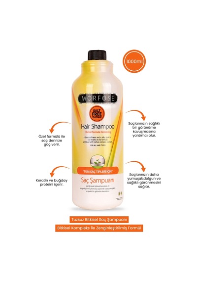 Tuzsuz Şampuan Tüm Saçlar Için 1000 Ml 2'li Set