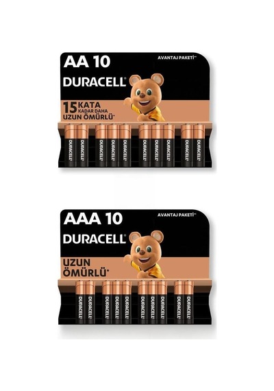 Alkalin Aaa 10'lu Paket + Alkalin Aa 10'lu Paket Piller
