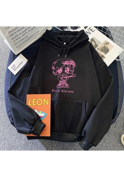 Startmore Siyah Gülümseme Dünya Turu Hoody Porter Robinson Kıcı Grafik Hoodies Hoodies Dera Muje Siyah