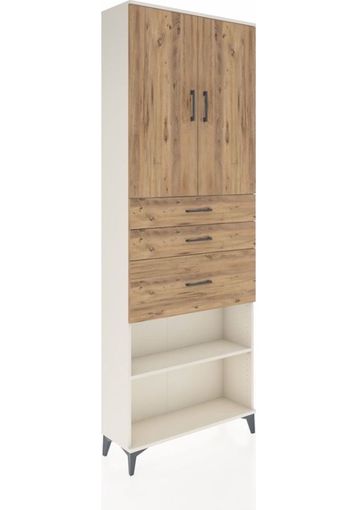 Arges Dolap 4 Raflı 3 Çekmeceli 2 Kapaklı 88x30x243 Aytaşı-çam Aytaşı