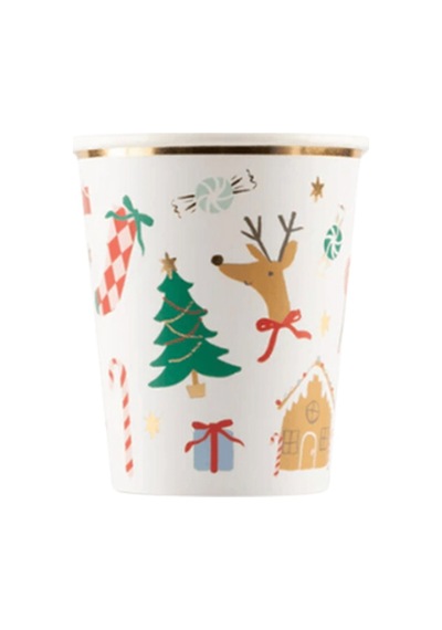 Meri Meri - Jolly Christmas Cups - Yeni Yıl Bardaklar 8'li