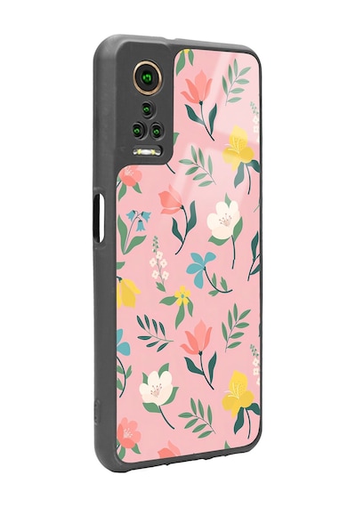 General Mobile Gm 22 Pro Pinky Flowers Tasarımlı Glossy Telefon Kılıfı Çok Renkli