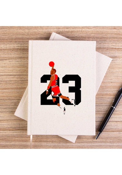 Michael Jordn Smac Çizgisiz Kanvas Defter Krem