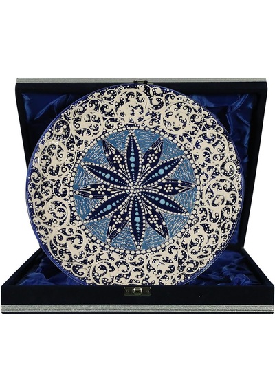 E38 El İşçiliği Çini Tabak 25 Cm - 6292