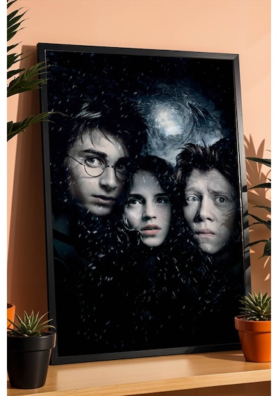 Harry Potter Hermione Ron Çerçeveli Tablo - Lüks Sinematik Üçlü Karakter Posteri Modern Duvar Dekoru Siyah Harry Potter Hermione Ron Çerçeveli Tablo - Lüks Sinematik Üçlü Karakter Posteri Modern Duvar Dekoru Siyah