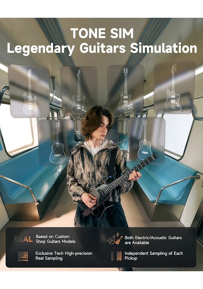 Donner Hush X Pro Elektro Gitar Midnight Glow