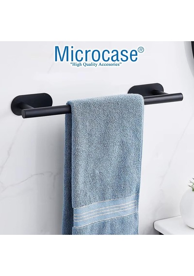 Microcase Kendinden Yapışkanlı Paslanmaz Çelik Havlu Askılığı Al5717 Siyah Diğer