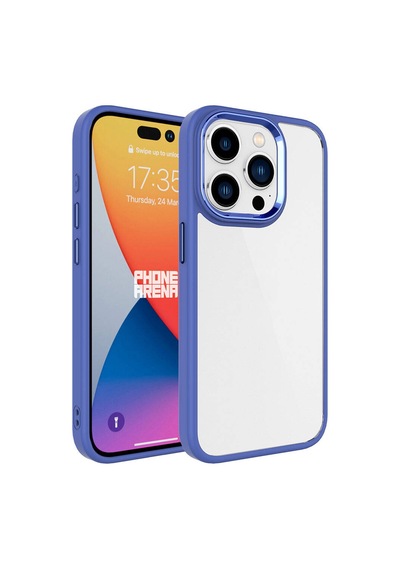 Apple iPhone Uyumlu 15 Pro Kılıf Şeffaf Arka Yüz Kamera Yükseltili Silikon Pazarplus Pembe Açık