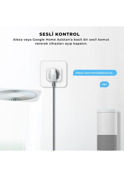 Wi-fi Kontrollü Akım Korumalı Akıllı Priz 16a Tuya & Smart Life Destekli