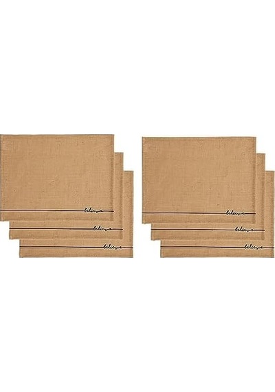 6'lı Believe Jüt Amerikan Servis Seti 45 X 35 Cm Acı Kahverengi
