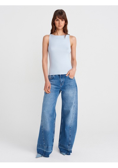 Dilvin 21048 Halter Yaka Top-açık Mavi Açık Mavi