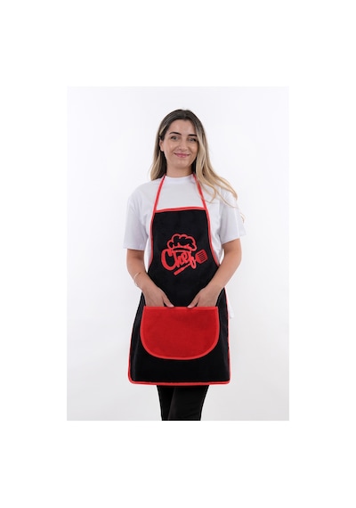 Wellsoft İkili Paket Cepli Mutfak Önlüğü Sıvı Geçirmez Su Geçirmez Mutfak Önlüğü Siyah Chef