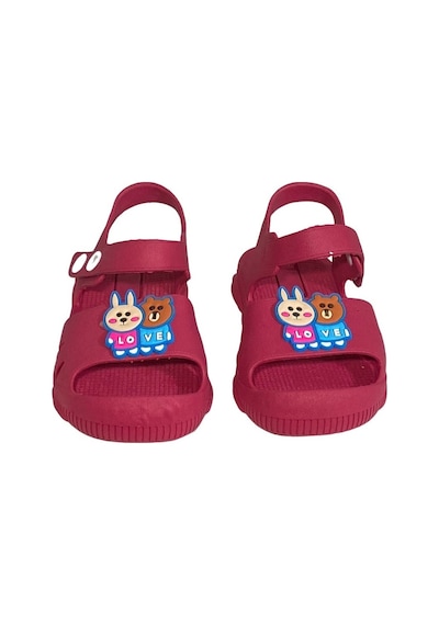 Dy-5001 Kaymaz Figürlü Çocuk Sandalet Terlik Park Bahçe Terlik Fuşya