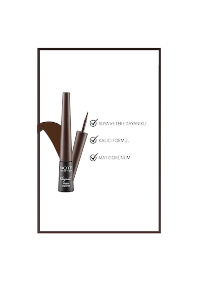 Note Cosmetique Elegant Matte Dipliner Waterproof Suya Dayanıklı - 02 Coffee Brown - Kahverengi