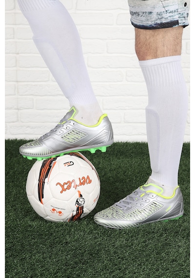 Jump 27048 Krampon Çim Halısaha Erkek Futbol Ayakkabı Gümüş