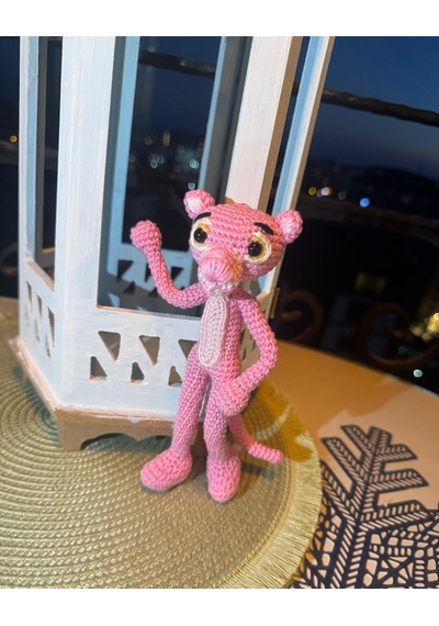 Pembe Panter Amigurumi Karakter 18 Cm 009
