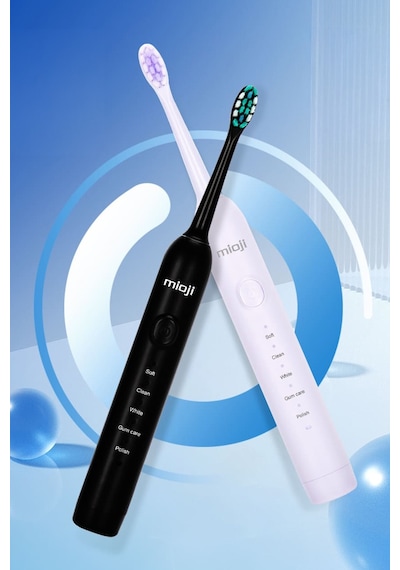 Mioji Oral B1 Şarj Edilebilir IPX8 5 Modlu Diş Fırçası Siyah + 3 Yedek Başlık