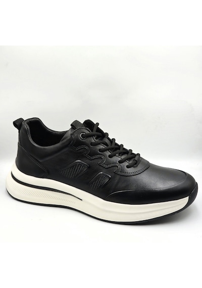 Lbr H1146 Siyah Hakiki Deri Eva Taban Erkek Günlük Casual Deri Spor Ayakkabı