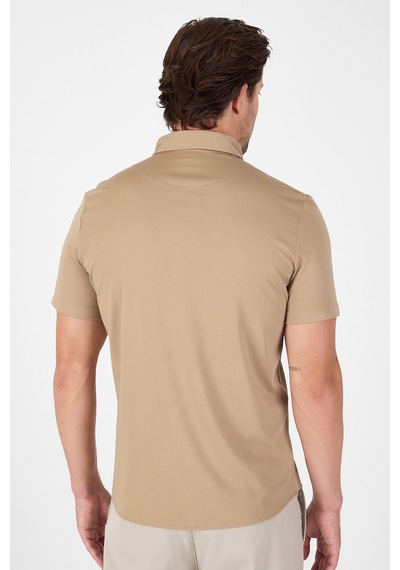 İmza Koyu Bej Kısa Kol Düğmeli Yaka Cepsiz Performans Ürün Slim Fit Gömlek 1004250256 Koyu Bej İmza Koyu Bej Kısa Kol Düğmeli Yaka Cepsiz Performans Ürün Slim Fit Gömlek 1004250256 Koyu Bej