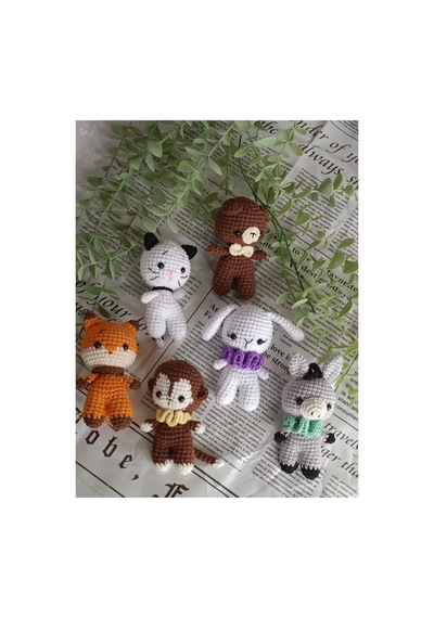 Amigurumi Organik Örgü Hayvan Oyuncak Uyku Arkadaşı Ayıcık, Kedi, Tavşan, Sıpa, Maymun, Tilki