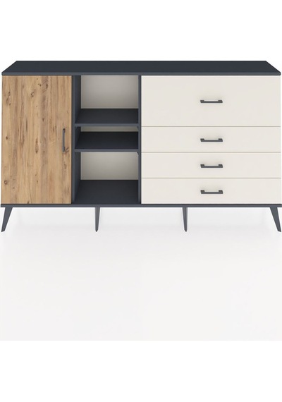 Arges Konsol 4 Raflı 4 Çekmeceli Tek Kapaklı 176x30x99 Antrasit-çam/aytaşı Atlas Çam/aytası - Antrasıt Arges Konsol 4 Raflı 4 Çekmeceli Tek Kapaklı 176x30x99 Antrasit-çam/aytaşı Atlas Çam/aytası - Antrasıt