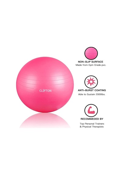 65 Cm Fitilli Pilates Topu Pembe Ve Pompa