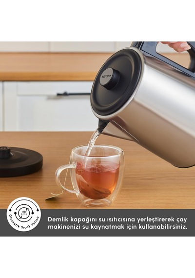 Teabig Xl 35 Çay Bardağı Kapasiteli 2 İn 1 Çelik Çay Makinesi Ve Su Isıtıcı Inox Diğer