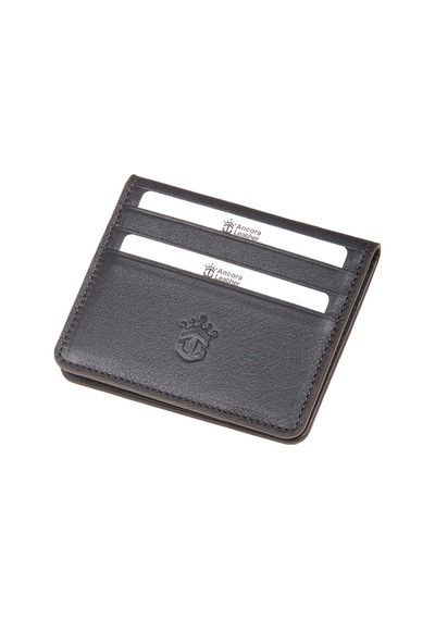 Ancora Leather Hakiki Deri Para Bölmeli Çıtçıtlı Portföy-unisex-26210 Kahverengi