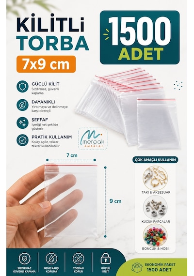 Kilitli Naylon Torba 7X9 Cm 1500 Adet