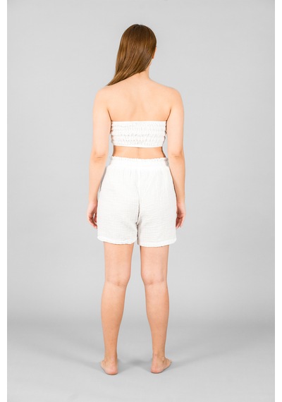 Asc Sun Kadın Müslin Crop Top Beyaz