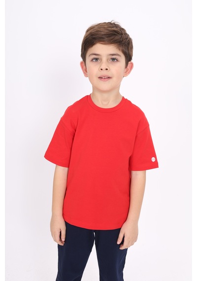 Toontoy Kids Toontoy Unisex Çocuk Baskılı Tişört Kırmızı