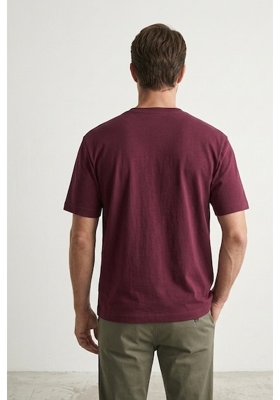 Elemge %100 Pamuk Compact Penye Süprem Bordo Timsah Nakışlı Trend Fit Erkek Tok Kumaş T-shirt Rahat Kesim Elemge %100 Pamuk Compact Penye Süprem Bordo Timsah Nakışlı Trend Fit Erkek Tok Kumaş T-shirt Rahat Kesim