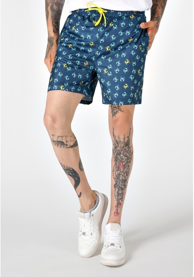 Colin's Colins Slim Fit Baskılı Erkek Lacivert Deniz Şortu Cl1063615 Q1.v2 Nav Lacivert
