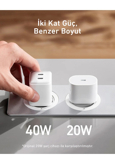 Anker 521 Nano Pro 40w Usb-c Şarj Cihazı - Beyaz - A2038