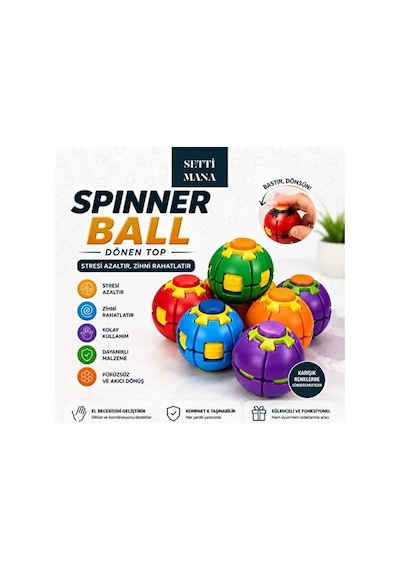 Spin Ball Fidget Oyuncak 1 Adet Dönen Stres Topu Parmak Egzersiz Ve Dikkat Geliştirici El Oyuncağı
