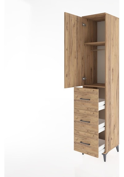 Hyperion Dolap 2 Raflı 3 Çekmeceli Tek Askılı 44x44x221 Çam-çam Atlas Çam