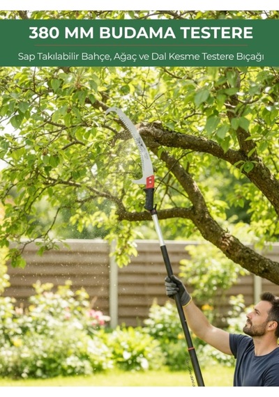Kartal Saplı Budama Testeresi Eğri Uçlu Tepe Budama Testeresi 380 Mm
