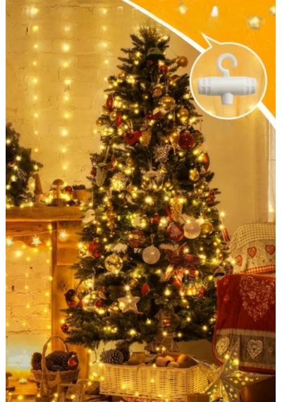 Perde Led 3x3 Kumandalı 8 Fonksiyonlu 300 Led 10 Sarkıtlı Yılbaşı Çam Ağacı Süsleme Usb Gece Lambası