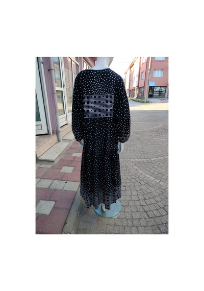 Çınar Boutique Büyük Beden Salaş Elbise Siyah Siyah