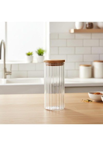 Linie Serisi Bambu Kapaklı Borosilikat Cam Kavanoz - 350 Ml Çizgili Vakumlu Baharatlık, Çay Ve Kahve Saklama Kabı Çok Renkli Linie Serisi Bambu Kapaklı Borosilikat Cam Kavanoz - 350 Ml Çizgili Vakumlu Baharatlık, Çay Ve Kahve Saklama Kabı Çok Renkli