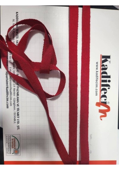 1 Cm İthal Grogren Tahta Grogren Kırmızı 10 Metre